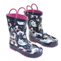 BOTAS DE LLUVIA LODO AGUA UNICORNIO AZUL